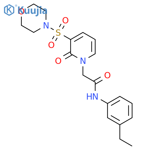 N-(3-ethylphenyl)-2-3-(morpholine-4-sulfonyl)-2-oxo-1,2-dihydropyridin-1-ylacetamide structure