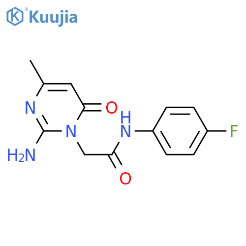 2-(2-amino-4-methyl-6-oxo-1,6-dihydropyrimidin-1-yl)-N-(4-fluorophenyl)acetamide structure