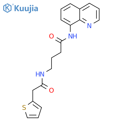 N-(quinolin-8-yl)-4-2-(thiophen-2-yl)acetamidobutanamide structure