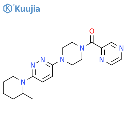 3-(2-methylpiperidin-1-yl)-6-[4-(pyrazine-2-carbonyl)piperazin-1-yl]pyridazine structure