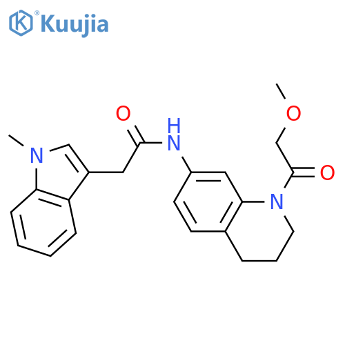 N-1-(2-methoxyacetyl)-1,2,3,4-tetrahydroquinolin-7-yl-2-(1-methyl-1H-indol-3-yl)acetamide structure