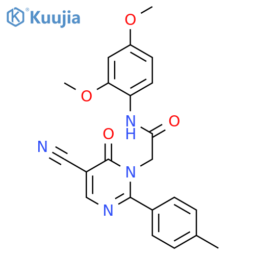2-[5-cyano-2-(4-methylphenyl)-6-oxo-1,6-dihydropyrimidin-1-yl]-N-(2,4-dimethoxyphenyl)acetamide structure