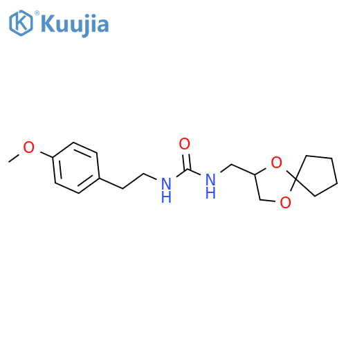 3-({1,4-dioxaspiro4.4nonan-2-yl}methyl)-1-2-(4-methoxyphenyl)ethylurea structure