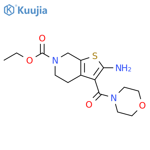ethyl 2-amino-3-(morpholine-4-carbonyl)-4,7-dihydrothieno2,3-cpyridine-6(5h)-carboxylate structure