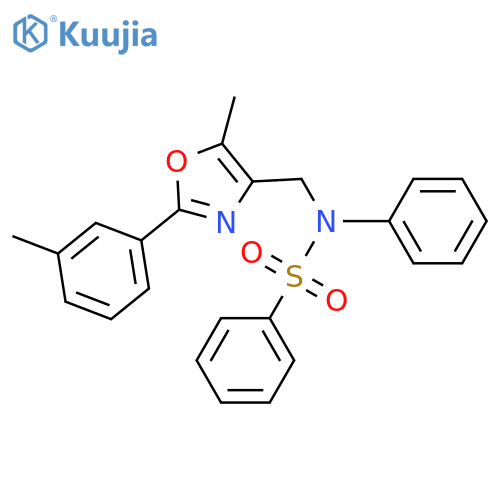 N-{[5-methyl-2-(3-methylphenyl)-1,3-oxazol-4-yl]methyl}-N-phenylbenzenesulfonamide structure