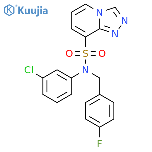 N-(3-chlorophenyl)-N-(4-fluorophenyl)methyl-1,2,4triazolo4,3-apyridine-8-sulfonamide structure