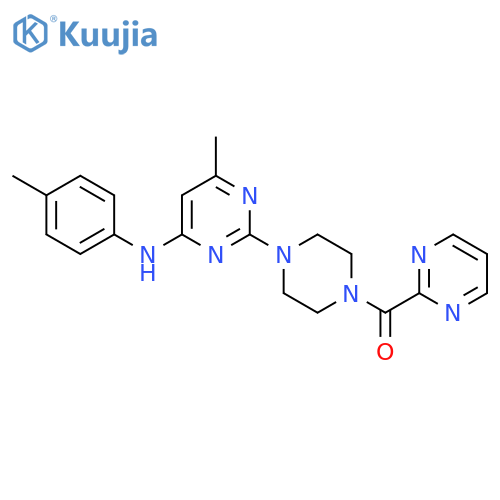 6-methyl-N-(4-methylphenyl)-2-4-(pyrimidine-2-carbonyl)piperazin-1-ylpyrimidin-4-amine structure