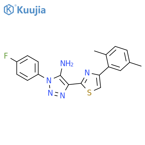4-[4-(2,5-dimethylphenyl)-1,3-thiazol-2-yl]-1-(4-fluorophenyl)-1H-1,2,3-triazol-5-amine structure