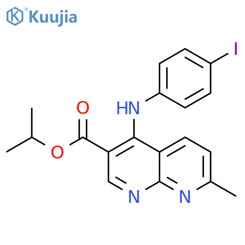 propan-2-yl 4-[(4-iodophenyl)amino]-7-methyl-1,8-naphthyridine-3-carboxylate structure
