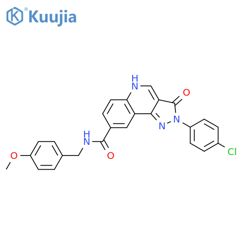 2-(4-chlorophenyl)-N-[(4-methoxyphenyl)methyl]-3-oxo-2H,3H,5H-pyrazolo[4,3-c]quinoline-8-carboxamide structure
