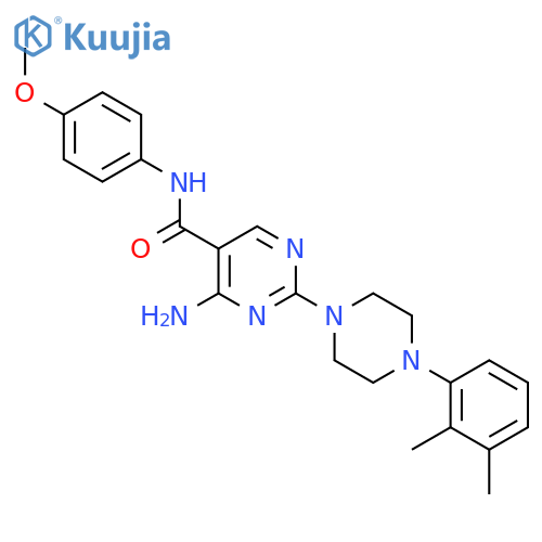 4-amino-2-4-(2,3-dimethylphenyl)piperazin-1-yl-N-(4-methoxyphenyl)pyrimidine-5-carboxamide structure