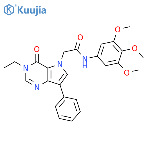 2-{3-ethyl-4-oxo-7-phenyl-3H,4H,5H-pyrrolo[3,2-d]pyrimidin-5-yl}-N-(3,4,5-trimethoxyphenyl)acetamide structure
