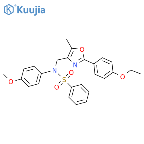 N-{[2-(4-ethoxyphenyl)-5-methyl-1,3-oxazol-4-yl]methyl}-N-(4-methoxyphenyl)benzenesulfonamide structure