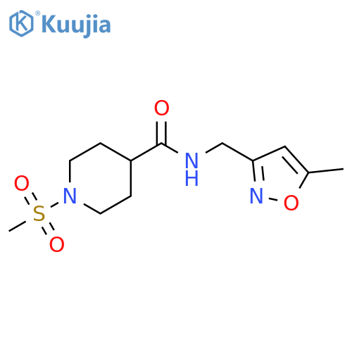 1-methanesulfonyl-N-(5-methyl-1,2-oxazol-3-yl)methylpiperidine-4-carboxamide structure