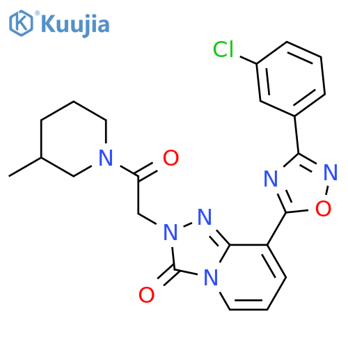 8-[3-(3-chlorophenyl)-1,2,4-oxadiazol-5-yl]-2-[2-(3-methylpiperidin-1-yl)-2-oxoethyl]-2H,3H-[1,2,4]triazolo[4,3-a]pyridin-3-one structure