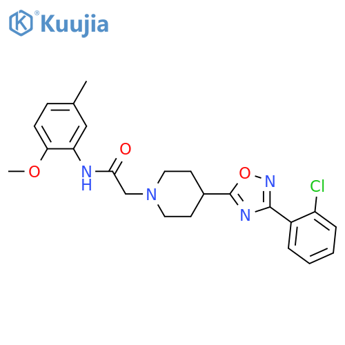 2-{4-3-(2-chlorophenyl)-1,2,4-oxadiazol-5-ylpiperidin-1-yl}-N-(2-methoxy-5-methylphenyl)acetamide structure