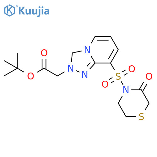 tert-butyl 2-[3-oxo-6-(thiomorpholine-4-sulfonyl)-2H,3H-[1,2,4]triazolo[4,3-a]pyridin-2-yl]acetate structure