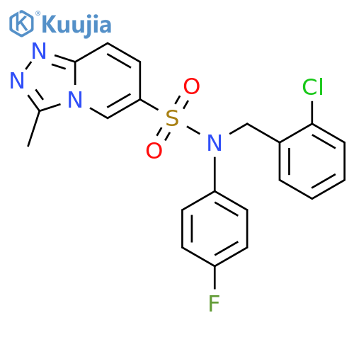 N-[(2-chlorophenyl)methyl]-N-(4-fluorophenyl)-3-methyl-[1,2,4]triazolo[4,3-a]pyridine-6-sulfonamide structure
