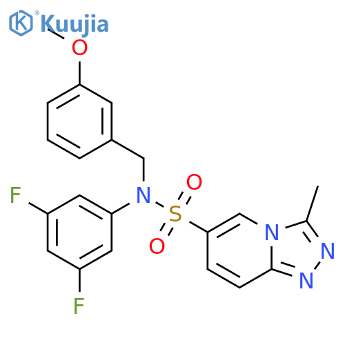 N-(3,5-difluorophenyl)-N-(3-methoxyphenyl)methyl-3-methyl-1,2,4triazolo4,3-apyridine-6-sulfonamide structure