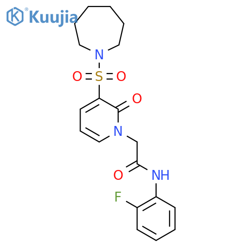 2-3-(azepane-1-sulfonyl)-2-oxo-1,2-dihydropyridin-1-yl-N-(2-fluorophenyl)acetamide structure