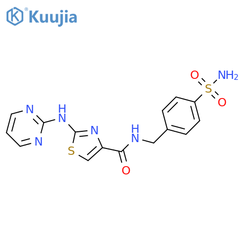 2-(pyrimidin-2-yl)amino-N-(4-sulfamoylphenyl)methyl-1,3-thiazole-4-carboxamide structure
