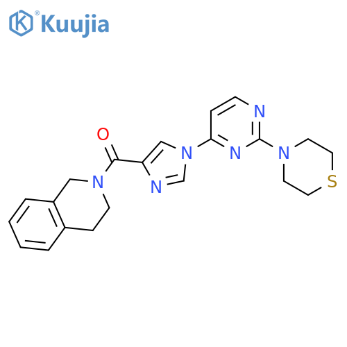 2-{1-[6-(thiomorpholin-4-yl)pyrimidin-4-yl]-1H-imidazole-4-carbonyl}-1,2,3,4-tetrahydroisoquinoline structure