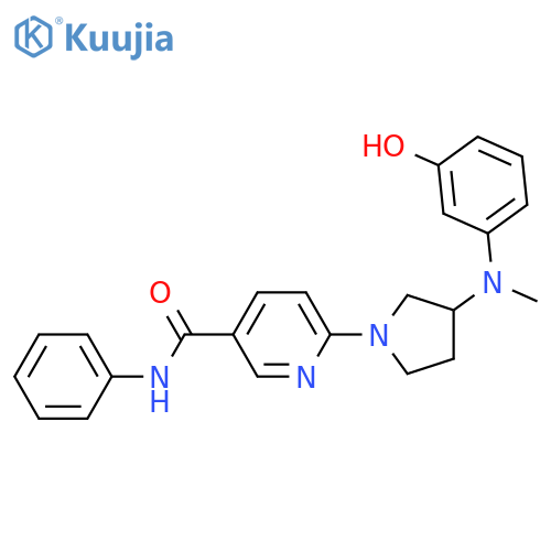 6-(3-{[(3-hydroxyphenyl)methyl]amino}pyrrolidin-1-yl)-N-phenylpyridine-3-carboxamide structure