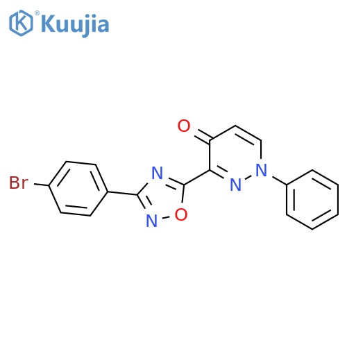 3-[3-(4-bromophenyl)-1,2,4-oxadiazol-5-yl]-1-phenyl-1,4-dihydropyridazin-4-one structure