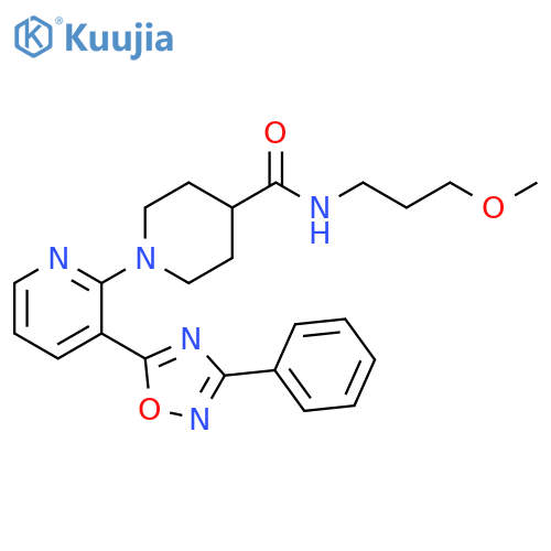 N-(3-methoxypropyl)-1-[3-(3-phenyl-1,2,4-oxadiazol-5-yl)pyridin-2-yl]piperidine-4-carboxamide structure