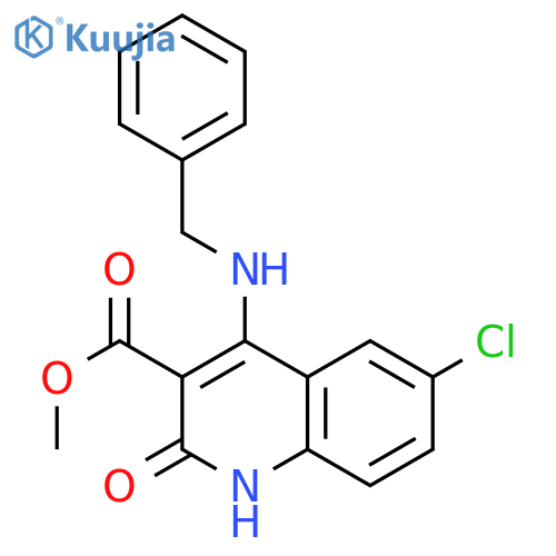 methyl 4-(benzylamino)-6-chloro-2-oxo-1,2-dihydroquinoline-3-carboxylate structure