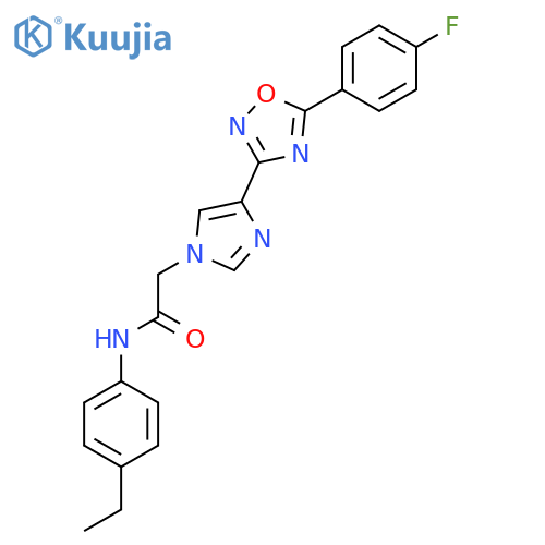 N-(4-ethylphenyl)-2-{4-5-(4-fluorophenyl)-1,2,4-oxadiazol-3-yl-1H-imidazol-1-yl}acetamide structure