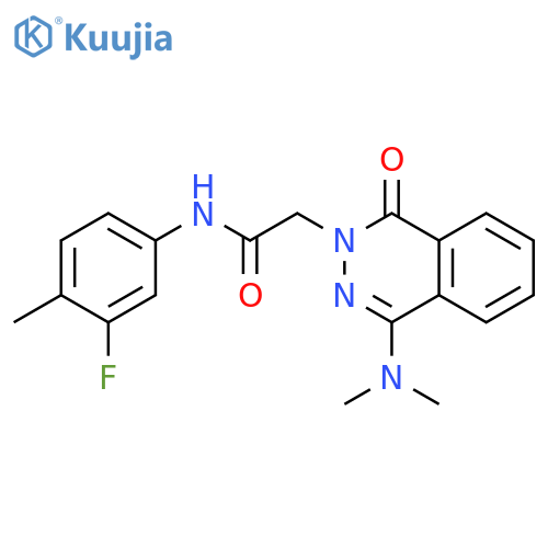 2-[4-(dimethylamino)-1-oxo-1,2-dihydrophthalazin-2-yl]-N-(3-fluoro-4-methylphenyl)acetamide structure