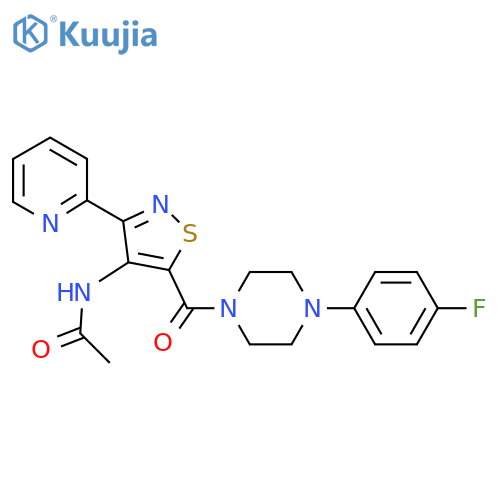 N-{5-[4-(4-fluorophenyl)piperazine-1-carbonyl]-3-(pyridin-2-yl)-1,2-thiazol-4-yl}acetamide structure
