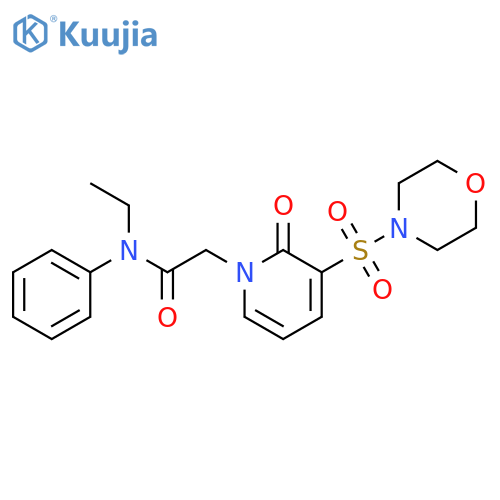 N-ethyl-2-3-(morpholine-4-sulfonyl)-2-oxo-1,2-dihydropyridin-1-yl-N-phenylacetamide structure
