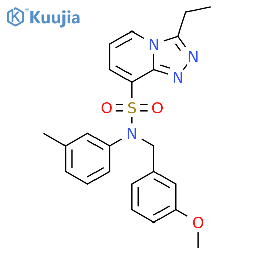 3-ethyl-N-(3-methoxyphenyl)methyl-N-(3-methylphenyl)-1,2,4triazolo4,3-apyridine-8-sulfonamide structure