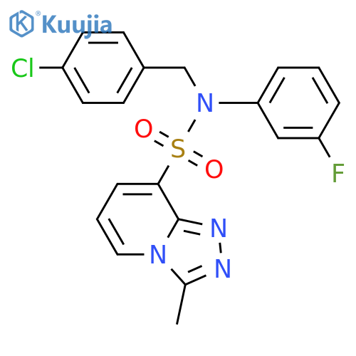 N-(4-chlorophenyl)methyl-N-(3-fluorophenyl)-3-methyl-1,2,4triazolo4,3-apyridine-8-sulfonamide structure
