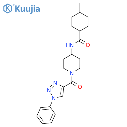 4-methyl-N-1-(1-phenyl-1H-1,2,3-triazole-4-carbonyl)piperidin-4-ylcyclohexane-1-carboxamide structure