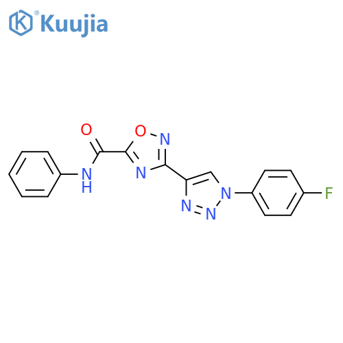 3-1-(4-fluorophenyl)-1H-1,2,3-triazol-4-yl-N-phenyl-1,2,4-oxadiazole-5-carboxamide structure
