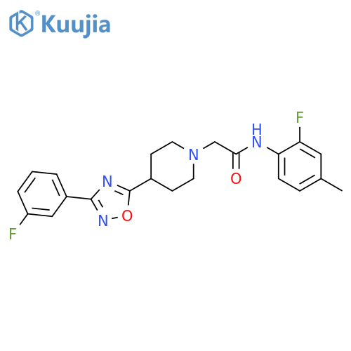 N-(2-fluoro-4-methylphenyl)-2-{4-[3-(3-fluorophenyl)-1,2,4-oxadiazol-5-yl]piperidin-1-yl}acetamide structure