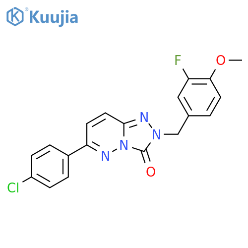 6-(4-chlorophenyl)-2-(3-fluoro-4-methoxyphenyl)methyl-2H,3H-1,2,4triazolo4,3-bpyridazin-3-one structure