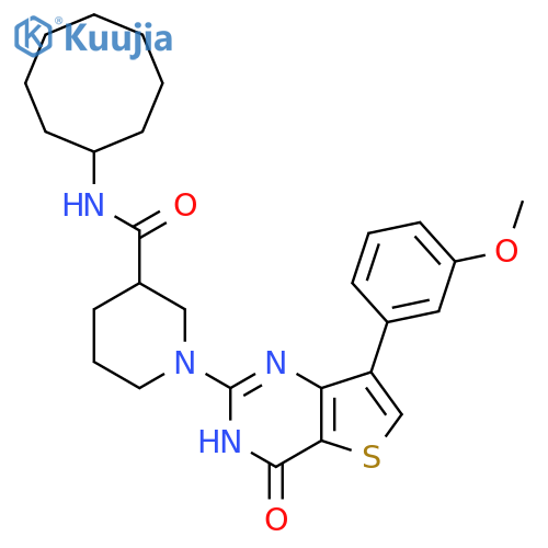 N-cyclooctyl-1-7-(3-methoxyphenyl)-4-oxo-3H,4H-thieno3,2-dpyrimidin-2-ylpiperidine-3-carboxamide structure
