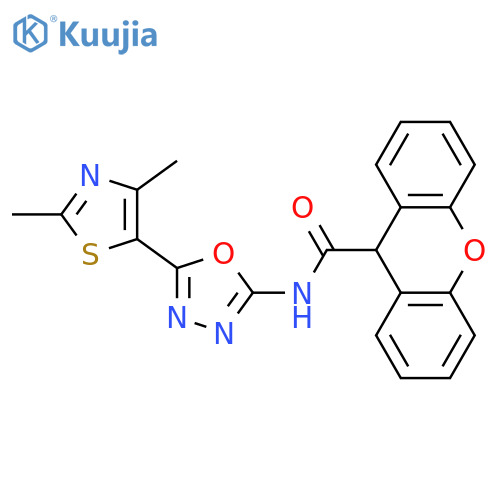 N-5-(2,4-dimethyl-1,3-thiazol-5-yl)-1,3,4-oxadiazol-2-yl-9H-xanthene-9-carboxamide structure