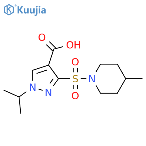 3-(4-methylpiperidin-1-yl)sulfonyl-1-(propan-2-yl)-1H-pyrazole-4-carboxylic acid structure