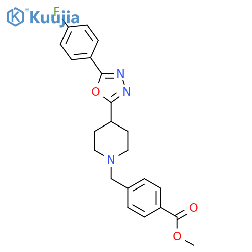 methyl 4-({4-5-(4-fluorophenyl)-1,3,4-oxadiazol-2-ylpiperidin-1-yl}methyl)benzoate structure