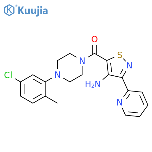 5-[4-(5-chloro-2-methylphenyl)piperazine-1-carbonyl]-3-(pyridin-2-yl)-1,2-thiazol-4-amine structure