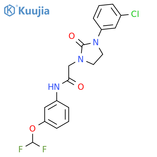 2-3-(3-chlorophenyl)-2-oxoimidazolidin-1-yl-N-3-(difluoromethoxy)phenylacetamide structure