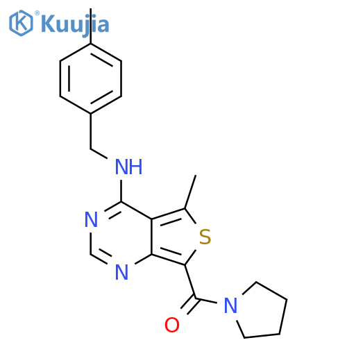 {5-Methyl-4-[(4-methylbenzyl)amino]thieno[3,4-d]pyrimidin-7-yl}(1-pyrrolidinyl)methanone structure