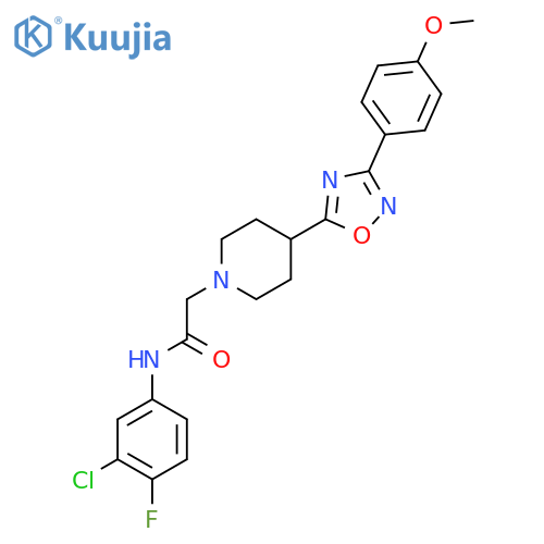 N-(3-chloro-4-fluorophenyl)-2-{4-3-(4-methoxyphenyl)-1,2,4-oxadiazol-5-ylpiperidin-1-yl}acetamide structure