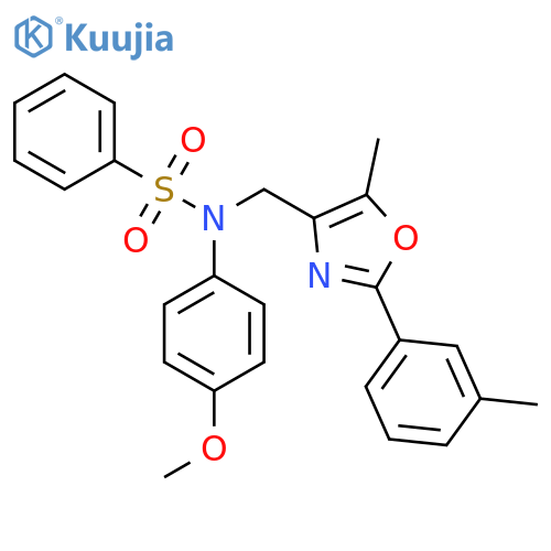N-(4-methoxyphenyl)-N-{[5-methyl-2-(3-methylphenyl)-1,3-oxazol-4-yl]methyl}benzenesulfonamide structure