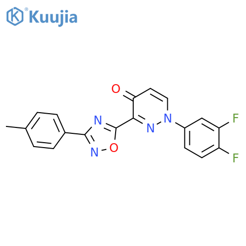 1-(3,4-difluorophenyl)-3-[3-(4-methylphenyl)-1,2,4-oxadiazol-5-yl]-1,4-dihydropyridazin-4-one structure